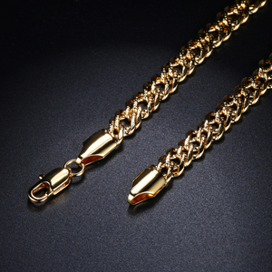 Cadena Cubana de Cobre de 6mm para Hombre, Collar de Compromiso, Chapado en Oro de 24K, Estilo Hip Hop, <span class=keywords><strong>Accesorios</strong></span> de Moda al <span class=keywords><strong>por</strong></span> Mayor - Product Image 4