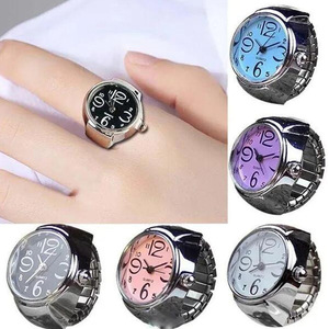 <span class=keywords><strong>Relojes</strong></span> de anillo, <span class=keywords><strong>relojes</strong></span> de anillo de dedo de cuarzo redondos de banda elástica de ESFERA DE FÁBRICA DE <span class=keywords><strong>China</strong></span> - Product Image 2