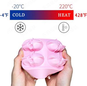 3D Eco-Friendly Skull Silicone Ice Molds 4 Hole Cavity Skeleton Ice Cube Tray for Halloween Cocktails Whiskey <b>Chocolate</b> - Product Image 4