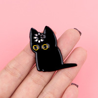 Broches en émail chaton dessin animé mignon, badges de revers personnalisés pour animaux de compagnie, broches décoratives en métal pour sacs à dos, vêtements et chapeaux