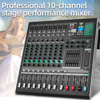 DX10C Offre Spéciale professionnel 48 V alimentation fantôme carte son USB 10 canaux mélangeur audio professionnel pour la scène