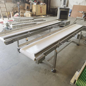 पोर्टेबल फ्लैट बेल्ट कन्वेयर सिस्टम टिकाऊ पु रबर एंटी-बैक्टीरियल एडजस्टेबल स्पीड - Product Image 3