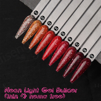 Nouveauté 18 couleurs Gel de construction pour ongles pailleté Extension d'ongles Gel de construction néon lumineux pour l'automne et l'hiver