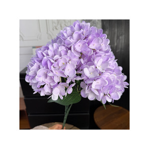 Bouquet de fleurs en soie d'hortensia à 5 têtes Jinxi, décoration de mariage réaliste - Product Image 4