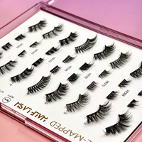 Cils magnétiques en grappe faits à la main, sans colle, réutilisables, auto-adhésifs, bande complète, luxe, application facile, sans cruauté animale
