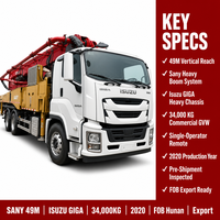 Pompe à béton Sany 49m Isuzu Giga d'occasion 2020 pour immeubles de grande hauteur, exportation Chine