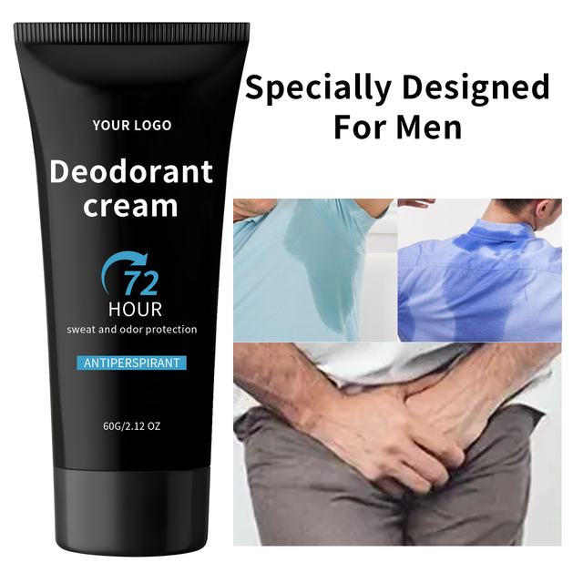Men's 72 Hour Antiperspirant Deodorant Cream 60g Mild Gentle Vitamin E Jojoba Oil Body Balm Block Sweat&Eliminate Persistent