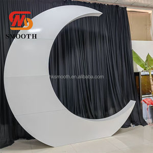 Arco Decorativo de Hierro de Lujo SMOOTH para Bodas, Soporte de Fondo en Forma de Luna, Fondo de Luna de Metal Blanco para Fiestas - Product Image 3