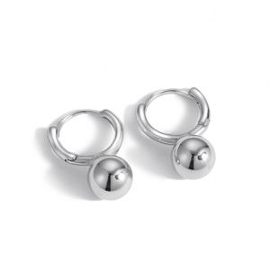 Dylam Metallic Style Luxury Women 18K Gold Plated Beaded <b>Stud</b> <b>Earring</b> Minimalist <b>Silver</b> Fashion <b>Stud</b> <b>Earring</b> - Product Image 1
