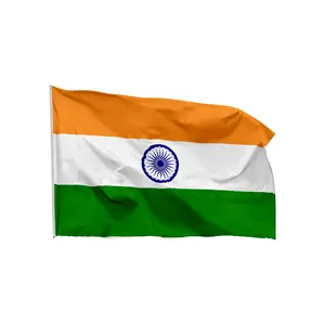 Grosir 3*5 kaki spanduk India Bendera India 100% poliester tidak ada pudar dekorasi kustom Bendera India India