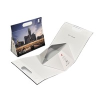 Caja de Regalo Magnética Plegable de Lujo con Logotipo Personalizado, Bolsa de Cartón Rígido Plegable con Asa para Vino o Velas