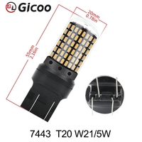 Feux de clignotants de voiture GICOO 3014 144smd 7440 T443 LED 1156 BA15S BAU15S IP67 étanches, angle de faisceau 360°, 4200LM super lumineux 2W