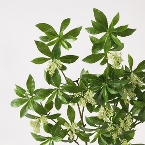 Plante Artificielle Décorative à Toucher Réel, Pieris Japonais avec Graines, Fleurs Vertes Imprimées en 3D, Vente Chaude - Product Image 1