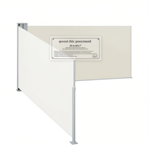 Auvent latéral rétractable crème 39,4x393,7 pouces, protection solaire manuelle d'extérieur, cadre en aluminium, tissu polyester - Product Image 1