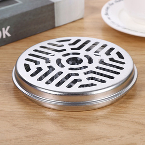 Soporte para espirales antimosquitos con tapa, bandeja circular de metal para uso doméstico, repelente de insectos ignífugo, fácil de limpiar, diseño de doble capa - Product Image 4