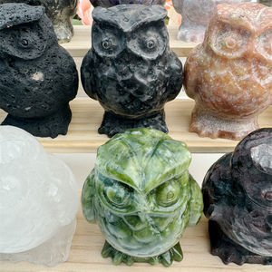 Nuevo diseño de talla de cristal artesanías piedra Natural material mixto búho para adorno - Product Image 3