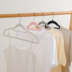 Factory Supply Flocking Coat Rack Non-Slip Non-Trace Anti-Shoulder Angle Drying Clothes Hanger For Household