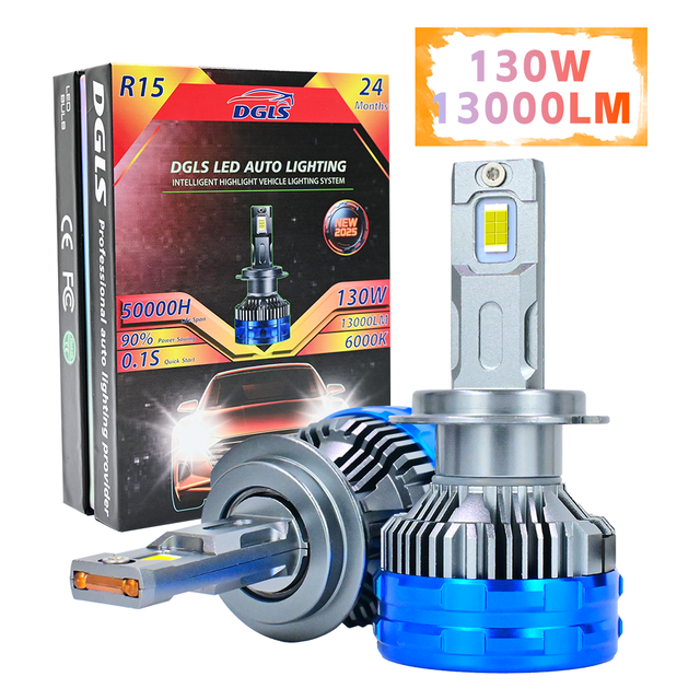 DGLS R15 Canbus 130w 13000 Lumen Turbo Bombillos 9005 9006 Light Luces Led H4 Faros H7 H1 H11 Led Headlights Bulb for Car