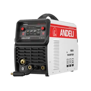 ANDELI New Arrival MIG-315P 380V LCD 5 EM 1 Pulso Duplo MMA DC TIG LIFT TIG MMA Máquina de solda