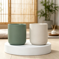 Vases à bougies en céramique de Noël à marque privée OEM, pots personnalisés avec logo pour marques de bougies parfumées de luxe, emballage de fêtes, vente en gros