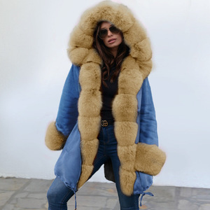 Bestseller Fuchspelzkragen Damen Wintermantel Dick Warme Oberbekleidung Langarm Lange Oberteile Modische Kleidung EAA0937 - Product Image 6