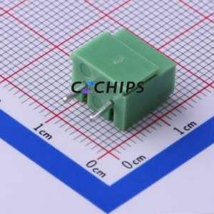 KF126-5.0-2P <b>Screw</b> Terminal <b>Block</b> Through hole Component (THT),P=5mm Connector 1x2P 5mm Green Through Hole - Product Image 2