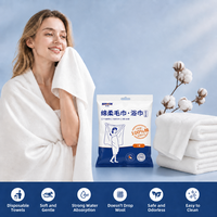 Ensemble de serviettes de bain jetables en viscose non tissée à chevrons 80 g/m² à usage unique, écologiques pour voyage, hôtel, spa, sans peluches, inodores