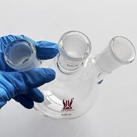 Verrerie de laboratoire CS Labglass, flacon à fond rond à 3 colliers en verre borosilicaté à paroi épaisse et col large 24/40