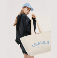 Bolsa de Supermercado Grande de Lona de Calicó Lisa Bolsa Tote de Algodón con Logo Impreso Personalizado para Compras