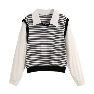 Manufacturer Customized High Quality Casual Women <strong>Woolen</strong> Cardigan Striped Anti-shrink Anti-Pilling Anti-Wrinkle Knitted <strong>Tops</strong> - Product Image 1
