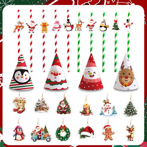 Décorations de fête de Noël, ornements en papier nid d'abeille, faciles à assembler, accessoires pour la mise en scène des lieux pour la célébration de Noël - Product Image 2
