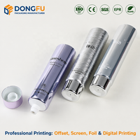 Tube cosmétique vide personnalisable en plastique ABL souple de 60 ml avec effet métallique argenté et bouchon à vis pour crème et lotion de soin de la peau