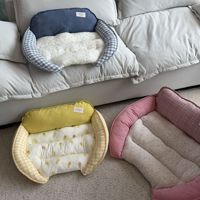 Lit pour animaux de compagnie imprimé mignon, canapé-lit pour animaux de compagnie, doux et confortable, avec appui-tête, lavable, pour animaux de compagnie de petite et moyenne taille