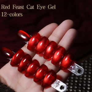 ZRKGEL 12 Couleurs <span class=keywords><strong>Rouge</strong></span> Vin Gel Magnétique Effet Œil de Chat Longue Durée Sans HEMA DIY Haute Pigmentation OEM Salon Vente en Gros Gel Nail Art - Product Image 3
