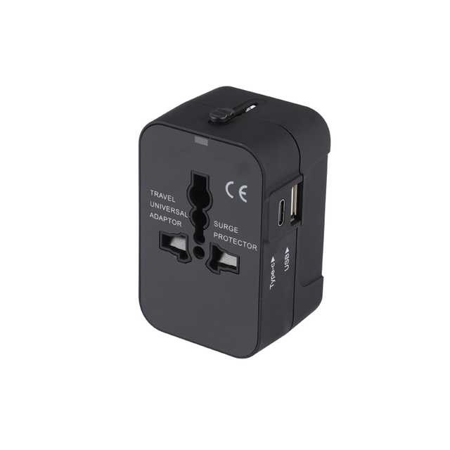 World Travel Adapter USB Type-C PD 3.0 Fast Charger with OTP Protection for Laptop and Electric Devices