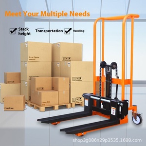 Nhỏ Hướng dẫn sử dụng xe nâng 400kg xách tay nhỏ Stacker Mini <span class=keywords><strong>Lift</strong></span> nền tảng Hướng dẫn sử dụng thủy lực xe tải nhỏ nâng xe nâng - Product Image 2