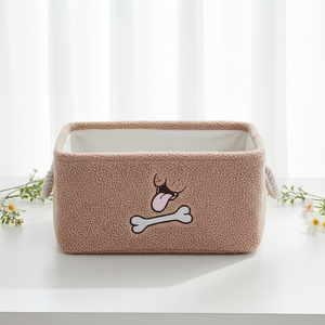 Panier de rangement pour enfants en tissu de coton doux et moderne, bac rectangulaire coloré pour organiser les jouets, les livres ou les peluches - Sûr et écologique - Product Image 4