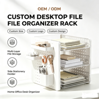 Organisateur de bureau en plastique à trois niveaux, moderne, multi-usages, pour accessoires, papeterie, cosmétiques, classeur de bureau
