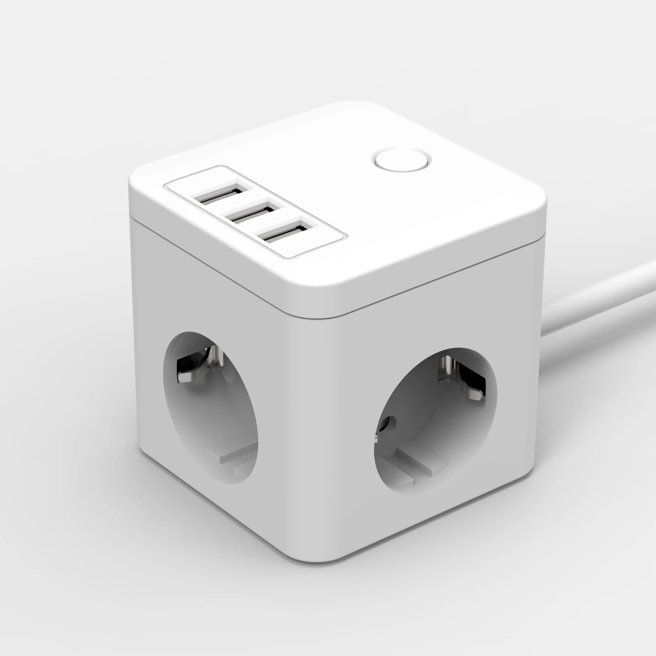 AU EU US Home plug usb extension ac socket type c power surge protectors smart cube power strip