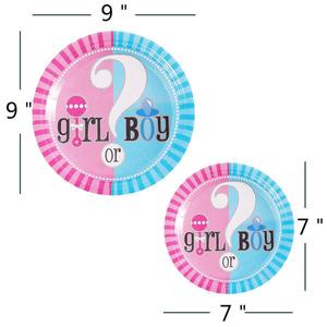 Decoración de fiesta para el género, pancarta desechable para niño o niña, <span class=keywords><strong>vajilla</strong></span> para Baby Shower, confeti de látex, globos, suministros de utilería para fotos - Product Image 5