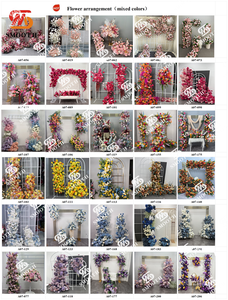 Flores artificiales rosas lisas, arco de plenitud, arreglo de hilera de flores, flores de decoración de boda para telones de fondo - Product Image 4