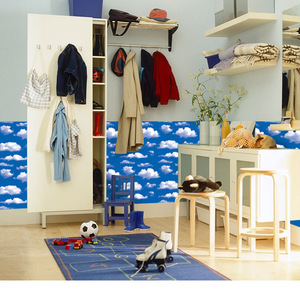 สติ๊กเกอร์ติดผนัง SA-1019 45 ซม.X 10 ม. กันน้ำ ลายเมฆสีฟ้า สำหรับตกแต่งพื้นหลังห้องนอนห้องนั่งเล่น - Product Image 3