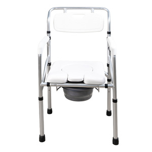Aluminum Alloy Folding <b>Commode</b> <b>Chair</b> With Caster Wheels For Elderly And Disabled Mobility Support Bathroom Safety Equipment - Product Image 1