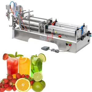 Multifunctional double head paste filling machine stainless steel foot control liquid paste butter sauce cream filling machine