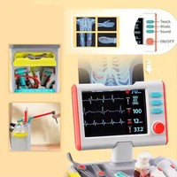 Kit médical en plastique extensible de haute qualité pour enfants Simulation docteur ensemble musique légère pour jeu de rôle semblant jouer à des jeux