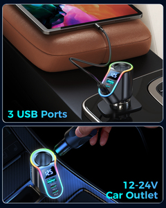 JOYROOM Prix d'usine 150W Chargeur de voiture 4-<span class=keywords><strong>en</strong></span>-1 <span class=keywords><strong>Prise</strong></span> USB pour voiture Adaptateur chargeur de voiture USB - Product Image 6