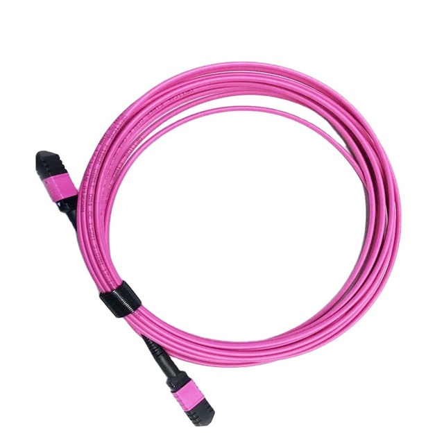 Wholesale Fiber Optic MPO MTP Trunk Cable MPO to MPO Male Female 12 Core OM4 50/125um Type B  LSZH Fiber Optic Patch Cord Jumper
