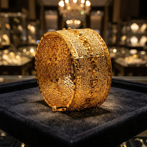 Brazalete Kada de Latón Chapado en Oro de 14K, 18K, 24K al por Mayor, Diseño Tradicional, Brazalete Kada Relleno de Oro, Joyería de Moda - Product Image 1