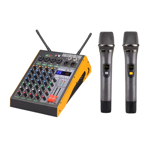 AMPLIFICADOR DE POTENCIA profesional, mezclador de audio de 4 canales con micrófono inalámbrico, 48v, 16 <span class=keywords><strong>DSP</strong></span>, 80w - Product Image 1