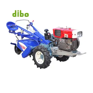 Trator para caminhada à mão, mini caminhada multifuncional com motor diesel pequeno 15 hp 18hp 20hp duas rodas trator para caminhada à mão